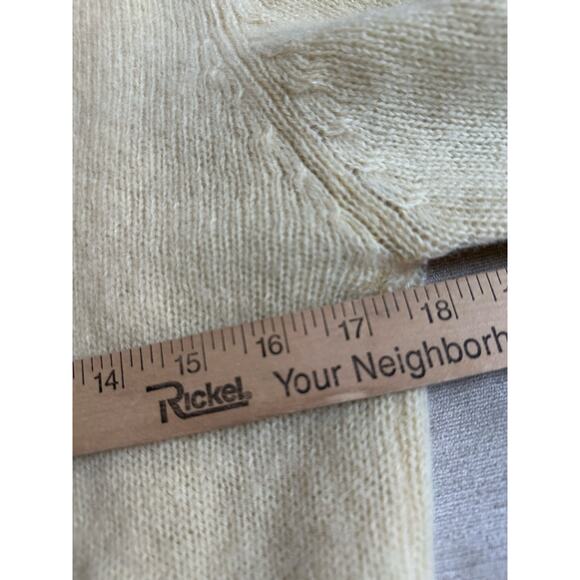 Vintage Lands End Sweater Women’s Sz S,M 100% Pure Wool Yellow monogram EKM - Picture 10 of 13